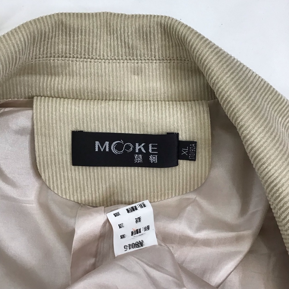 ASIAN MCKE. BE BLINDED WOMEN CREAM RIBBED COLLAR TIE BELT WRAP DRESS SZ XL - Picture 9 of 9